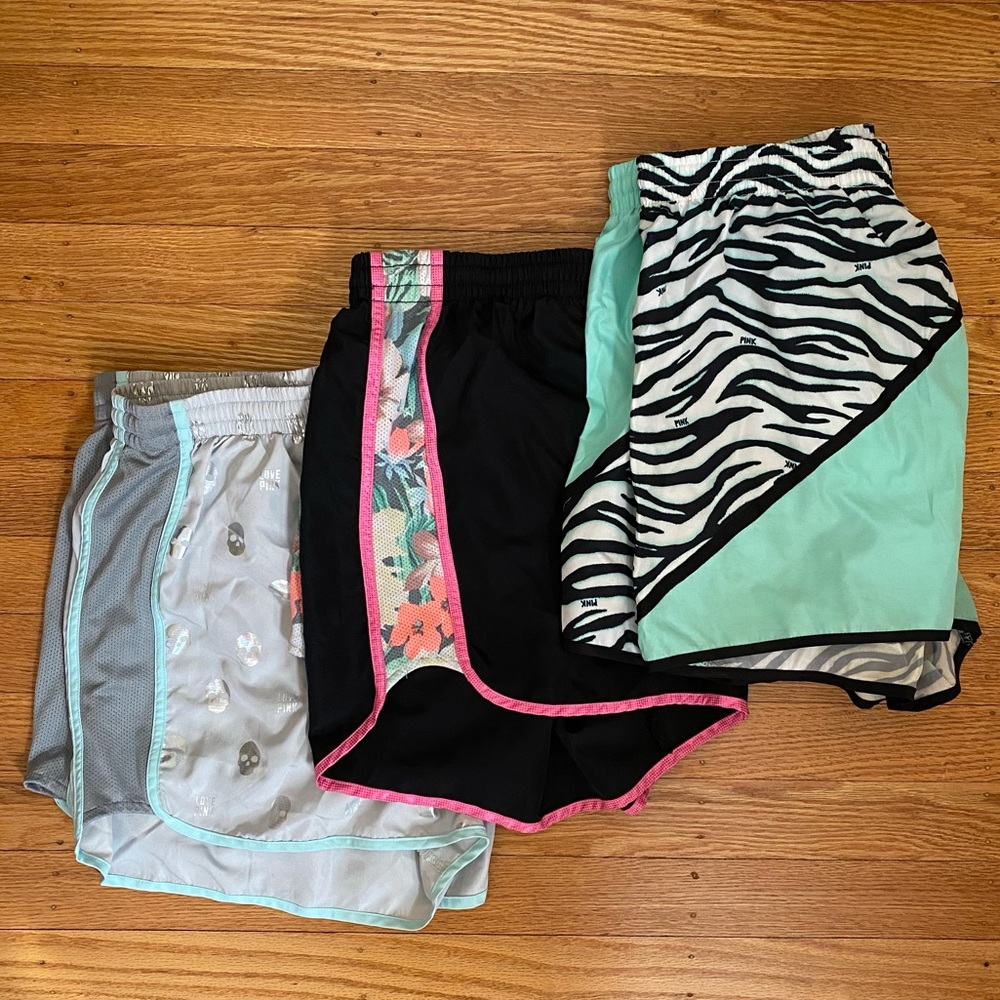 Vintage 80s style Love PINK Running Shorts 3 pairs